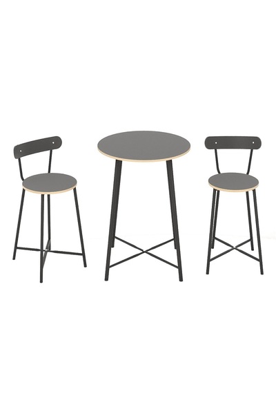 Mutfak Oval 2 Kişilik Bar Yemek Masası Füme 1517