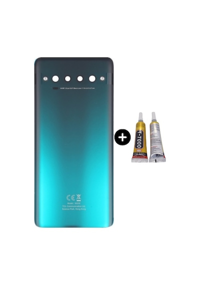 Tcl 10 Pro Uyumlu Arka Pil Kapağı Yeşil + B7000 Çok Renkli
