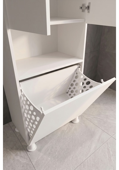 Teta Home Kirli Çamaşır Sepetli Banyo Kiler Çok Amaçlı Dolap Beyaz Teta Home Kirli Çamaşır Sepetli Banyo Kiler Çok Amaçlı Dolap Beyaz