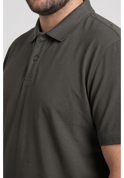 Tommy Life Haki Polo Yaka Büyük Beden Battal Erkek T-shirt - 88511
