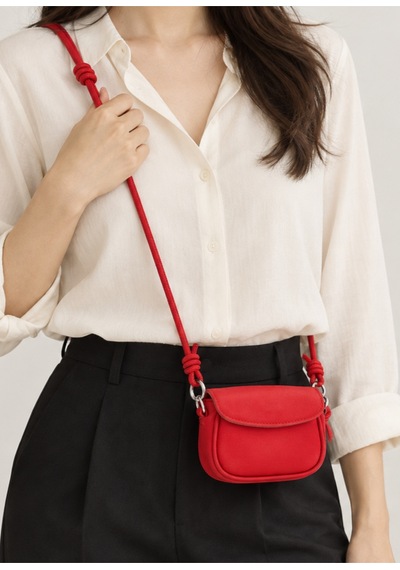 Nura Collection Kadın Mini Kapaklı Çapraz Çanta - Kırmızı - 925656893 Kırmızı