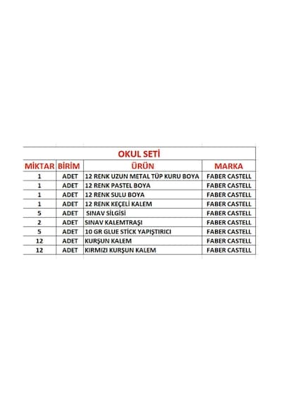 Faber Castell Kaliteli Okul Seti Full