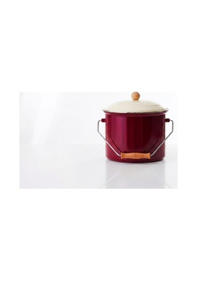 Emaye 20 Cm Bakraç Renkli Bordo