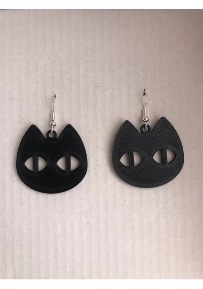 Minimalist Kedi Surat Küpe Çifti - Oyunbaz Gizem Siyah Zarafet Temalı Aksesuar Siyah