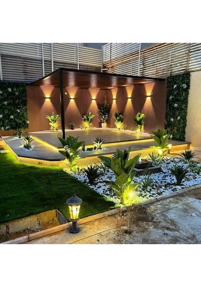 4 Watt Amber Işık Ledli Dekoratif Işık Süzmeli İç Ve Dış Mekan Aplik, Modern Armatür, Şık Armatür Siyah