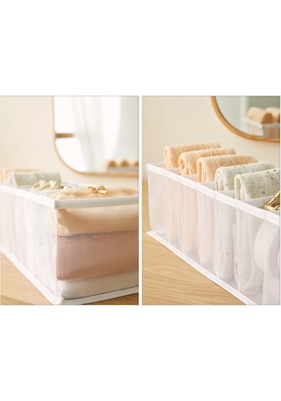 Ocean Home Textile 10 Bölmeli File Dolap Çekmece İçi Akordiyon Tipi Katlanır Çamaşır Düzenleyici Organizer Diğer