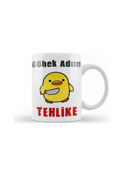 Göbek Adım Tehlike Sarı Civiciv Komik Kupa Bardak Porselen Karışık