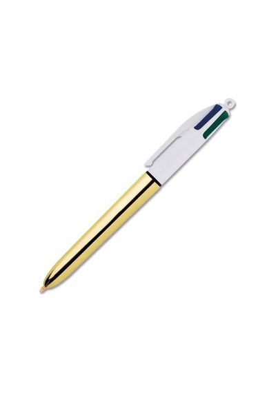 Bıc 4 Colours Shine Altın Gövde Tükenmez Kalem 12'li Kutu, 4 Renk Mavi, Siyah,yeşil Ve Kırmızı , 1.0 Mm. Uç Genel