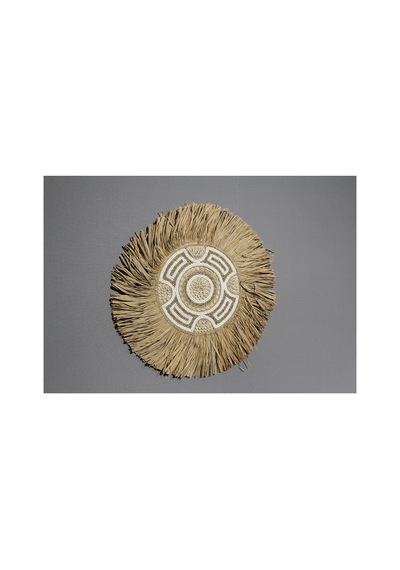 5 Adet Hasır Pano Duvara Asmalı Dekoratif Panel, Natural Renk, 50 Cm, Wicker Wall Hanging