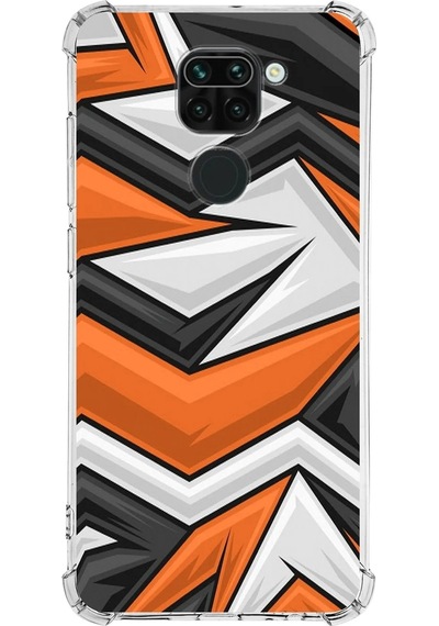Xiaomi Redmi Note 9 Köşe Korumalı Antişok Kapak Grafiti Tasarımlı Şeffaf Silikon Kılıf