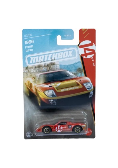 Matchbox 1966 Ford Gt40 - Exclusive Themed Kırmızı-altın 1/64 Diecast Model Araba Çok Renkli