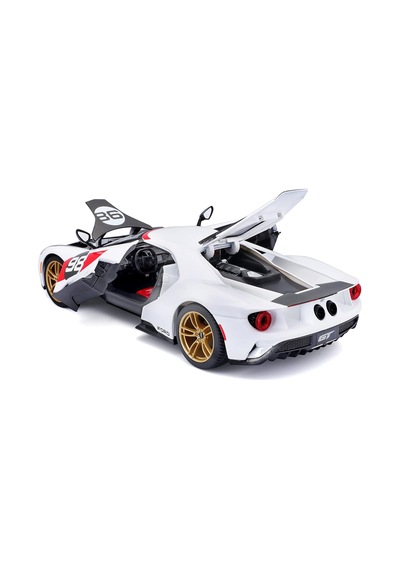 Maisto 1:18 2021 Ford Gt Heritage Edition 98 Diecast Model Araba Metal Gövde Açılır Kapılı Beyaz 3+