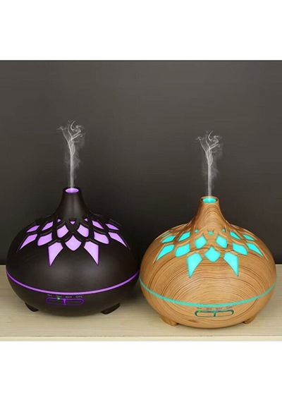 Sonx Aroma Difüzör Gece Işığı 7 Led Desenli Nemlendirici Kumandalı Buhar Makinesi 550 Ml