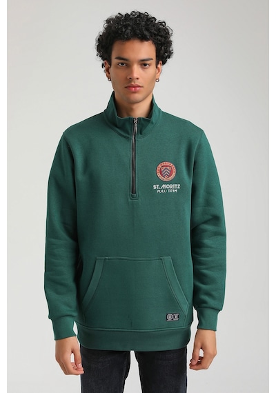 New World Polo Yeşil Slim Fit Half-zip Sweatshirt 23fwm64064-yesıl Yeşil