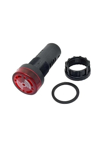 Kırmızı Led Işıklı Buzzer - 220v Ac