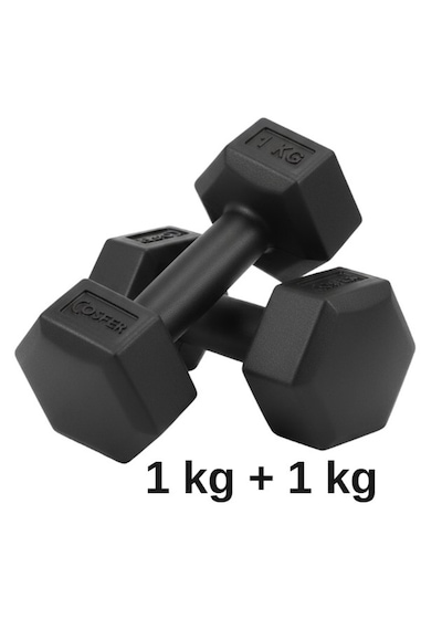 1 Kg + 1 Kg Plastik Dambıl 1 Kilo Siyah Renk