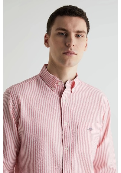 Gant Erkek Pembe Regular Fit Klasik Yaka Çizgili Gömlek Pembe
