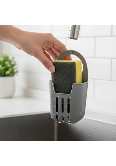 Askılı Lavabo Süngerliği Drenajlı, Delikli Tasarım, Mutfak & Banyo Düzenleyici 10 18 Cm Çok Renkli