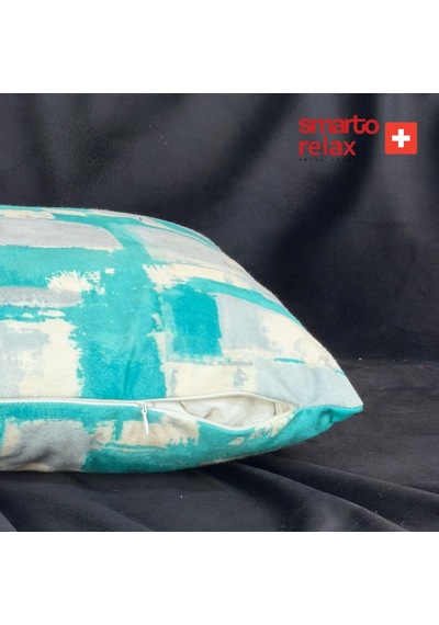 Smarto Relax Içi Dolgulu Kırlent 45x45 Cm Kare Salon & Berjer Kırlenti Beyaz - Mavi