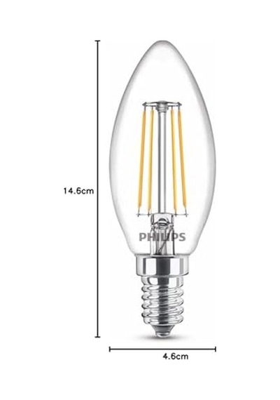 Led Classic 40w B35 Led Mum Filament Ampul, 2700k Sarı Işık, E14 İnce Duy, Dim Edilmez, 3'lü Ekopaket