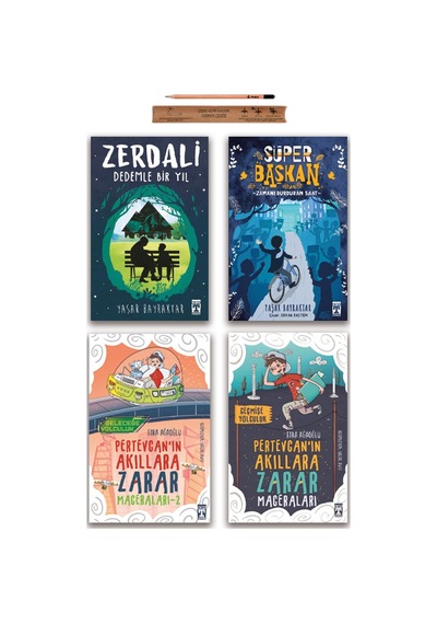Timaş İlk Gençlik Süper Başkan - Zerdali - Pertevcanın Akıllara Zarar Maceraları Set 4 Kitap