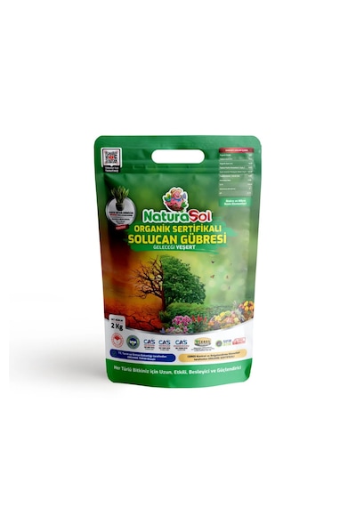 Naturasol ORGANİK SERTİFİKALI Solucan Gübresi 1.5 Kg (3 Litre) Sebze-Meyve, Çiçekler, Çim ve Süs Bitkileri