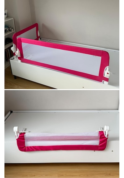 Wellgro Littles 150 48 CM Yatak Bariyeri Çocuk Yatak Korkuluğu Pembe
