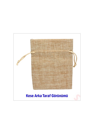 Natürel Jüt Kese, 10cm X 13cm - 12 Adet Çok Renkli