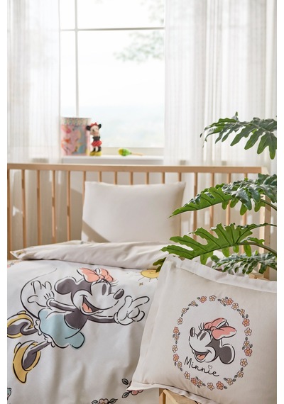 Özdilek Minnie Mouse Sunshine Disney Lisanslı Bebek Nevresim Takımı Krem