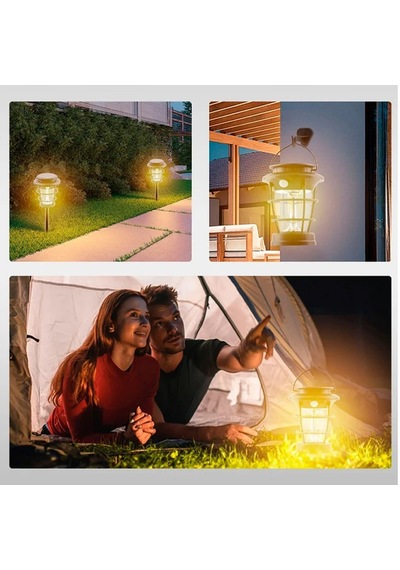 Xtechnx Xtechn025891 Powermaster Hop-8818 Sensörlü Taşınabilir Şarjlı + Solar Panelli 4 Çalışma Modlu Beyaz-günışığı Işık Bahçe-kamp Lambası