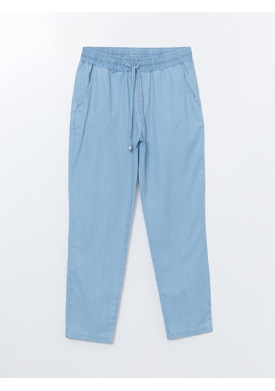 Lcwaıkıkı Classic Bej Beli Lastikli Carrot Fit Kadın Jean Pantolon