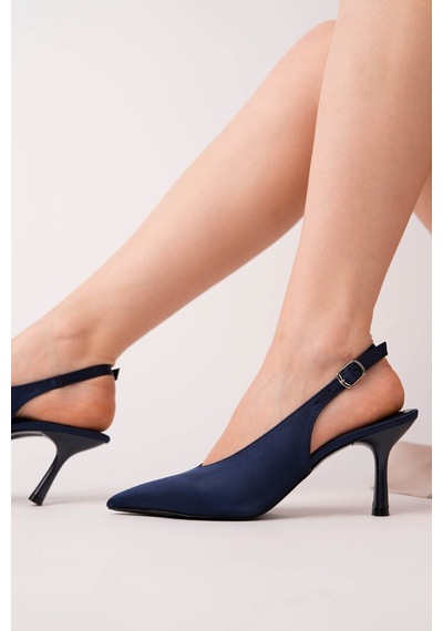 Esatsani Lacivert Saten Sivri Burun Arka Açık 9 Cm Topuk Vısıon Stiletto Kadın Ayakkabı Lacivert Saten Esatsani Lacivert Saten Sivri Burun Arka Açık 9 Cm Topuk Vısıon Stiletto Kadın Ayakkabı Lacivert Saten