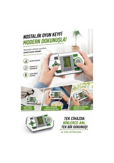 Delux Serisi Torima Oyun Kolu Atari Joystick Tetris Gameboy Gc015 Beyaz Oynama Retro Hobi