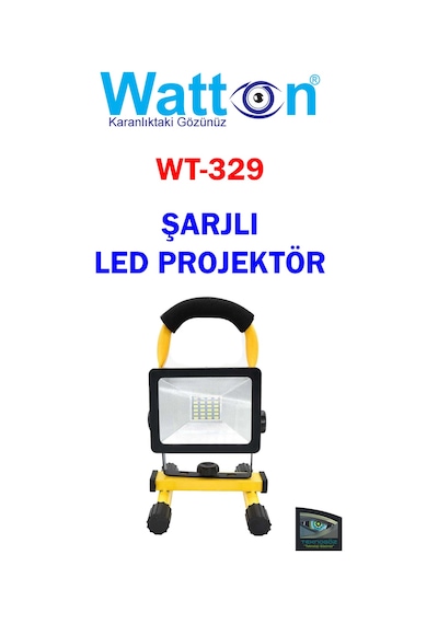 Watton Wt-329 Şarjlı Spot Lamba Projektör (2400 Lümen) Çok Renkli