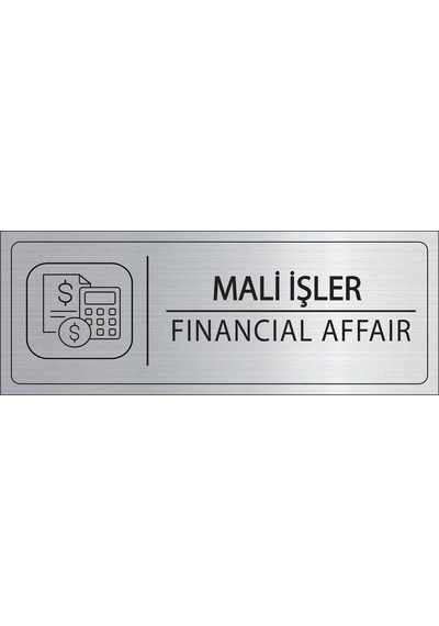 Mayeka Mali İşler İsimlik Gümüş Metal Kapı İsimliği Levhası Yönlendirme Tabelası