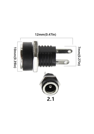 Ic-258b 2.1mm Dc Somunlu Korumalı Jak 8mm Standart
