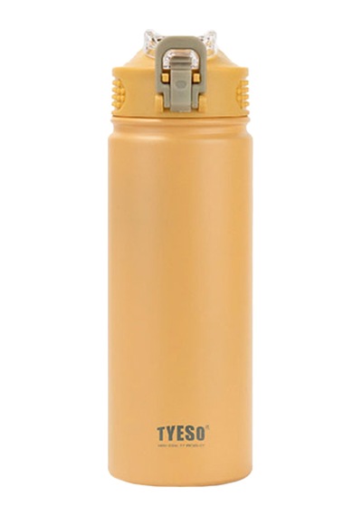 Tyeso Active Color Vakumlu Termos Paslanmaz Çelik Gizli Pipetli 600ml Sarı