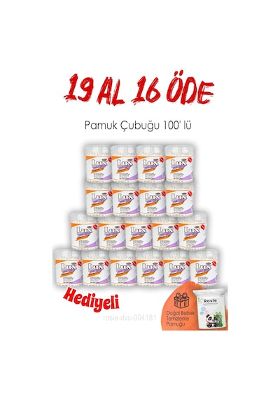 19 Al 16 Öde 100'lü Lux Pamuk Çubuğu Ve Rosıe