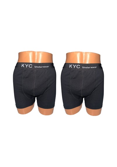 Kyc Shopping 2 Adet Siyah Renk Pamuklu Likralı Penye Esnek Kumaş Boxer