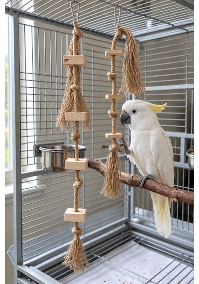 Mivra Pets Papağan Kemirme Parçalama Seti 80 Cm 8 Mm Jüt