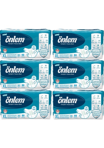 Önlem Hasta Bezi Bel Bantlı Tekstil Yüzey XL Ekstra Büyük 180 Ade