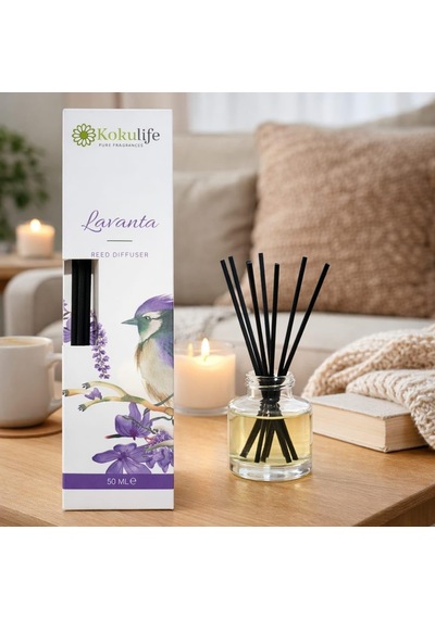 Lavanta Kokulu Reed Diffuser Oda Kokusu 50 Ml, Uzun Süre Kalıcı Ortam Kokulandırıcı, Çubuklu Oda Parfümü, Ev Ofis Banyo Dekoratif Koku Çözümü Diğer