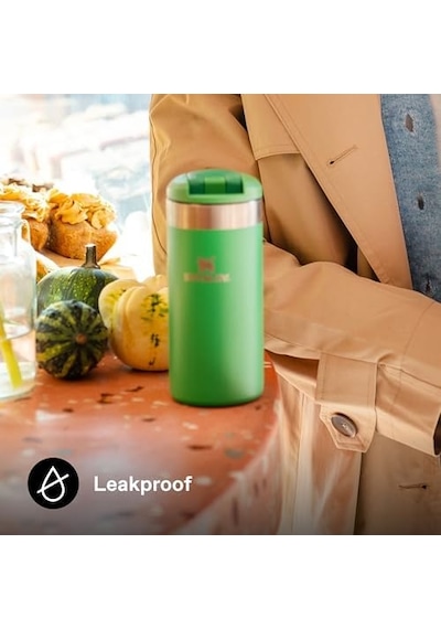 The Aerolight Transit Mug Termos Bardak, Koyu Yeşil Meadow , 0.35 Litre Açık Bej