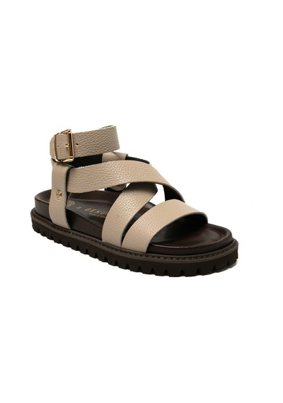 Terlik Kadın Zaha Embossed G106324 Genuins Leathertaupe Leathertaupe