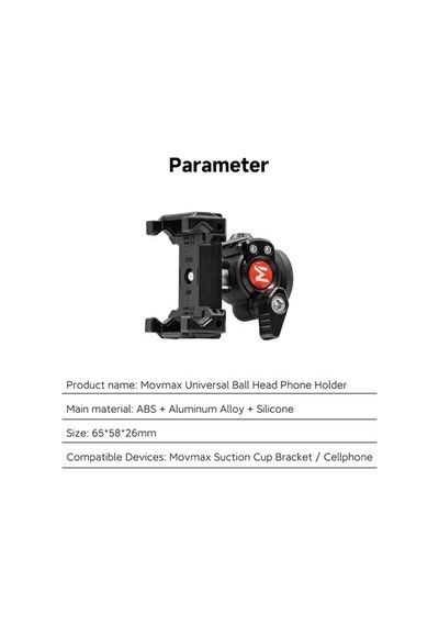Movmax Blade Universal Ball Head Phone Holder Siyah