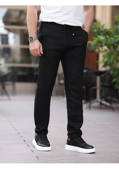Keten Jogger Pantolon Siyah