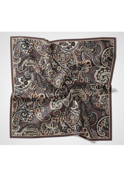Silk Home Viskon Velora Eşarp Dört Mevsim Etro Desen Kahve 90x90 Çok Renkli