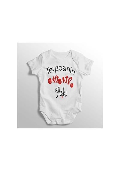 Babylimon Teyzesinin Minik Aşkı Yazılı Baskılı Bebek Zıbını Beyaz - 132207389 Beyaz