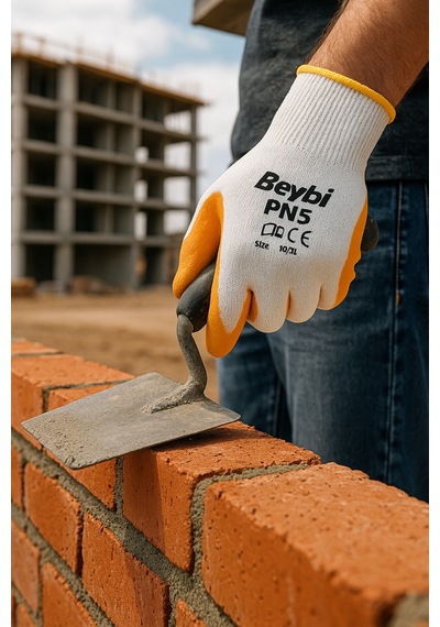 Beybi Pn5 Sarı Nitril İş Eldiveni Tam Kaplama 12 Li Paket