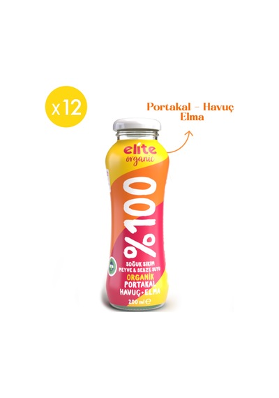 12'li Organik Elma-portakal-havuç Suyu 200 Ml